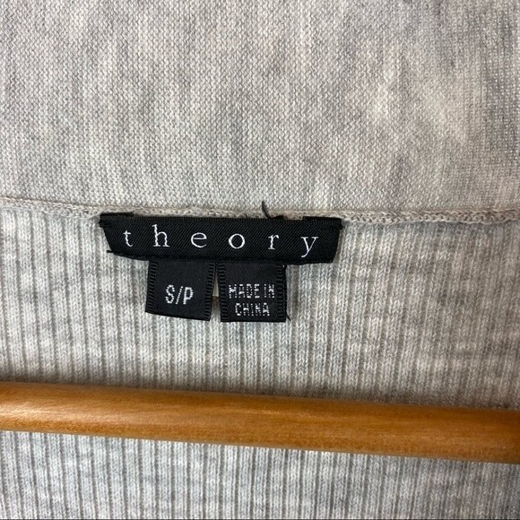 Theory Gray Open Front Short Sleeve Light Weight Sweater S - Picture 6 of 7